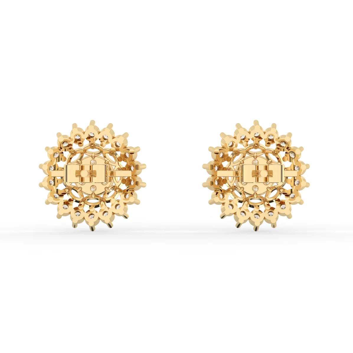 Lavi Floral Diamond Studs Earrings