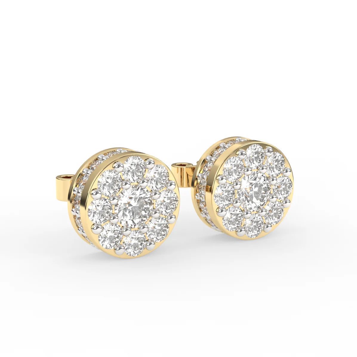 Timeless Gold and Diamond Stud Earrings