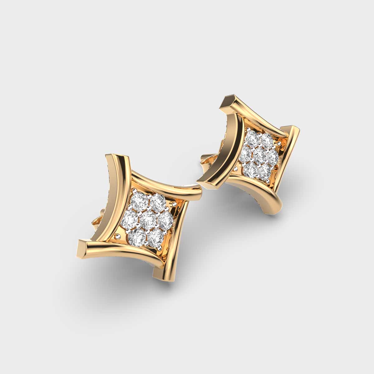 Contemporary Diamond Studs