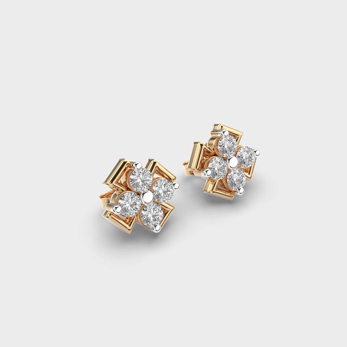 Swastik Diamond Studs