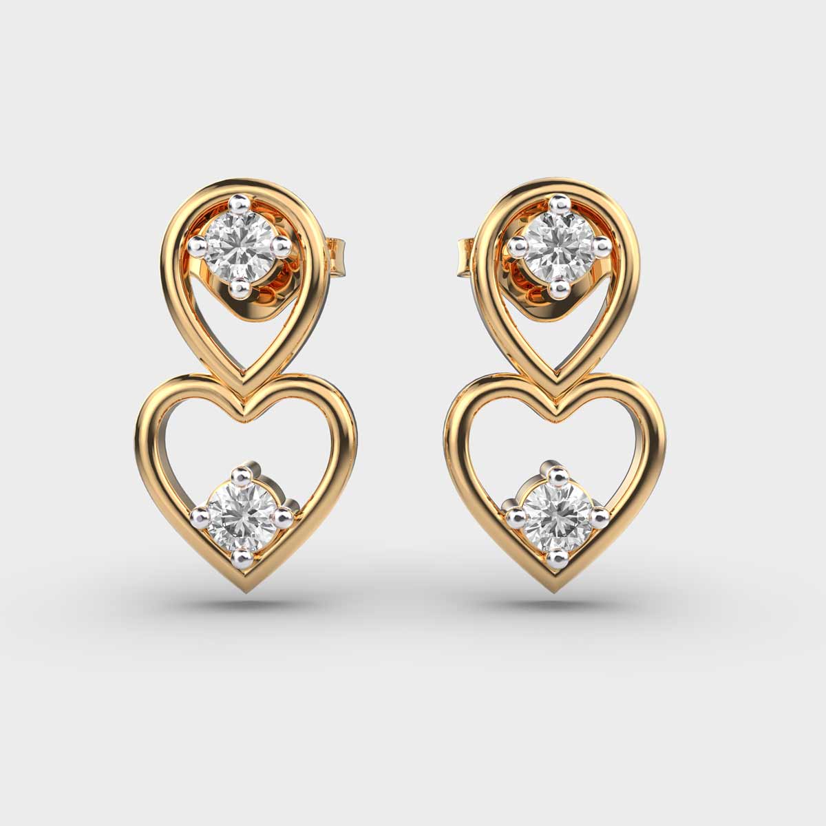 Elegant Solitaire Diamond Studs