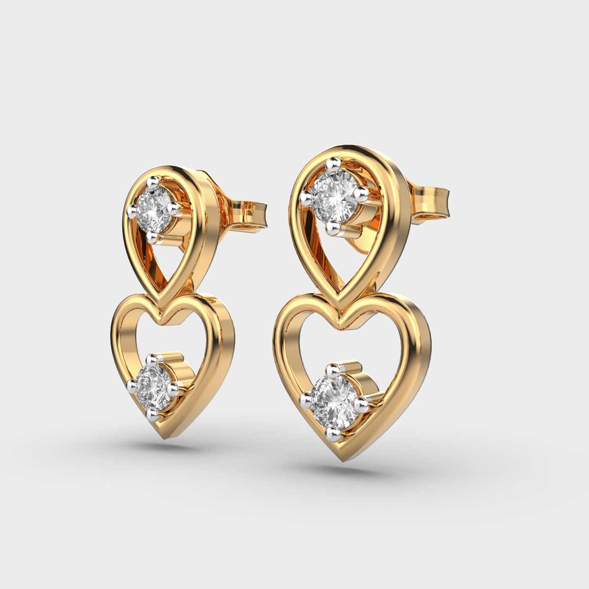 Elegant Solitaire Diamond Studs