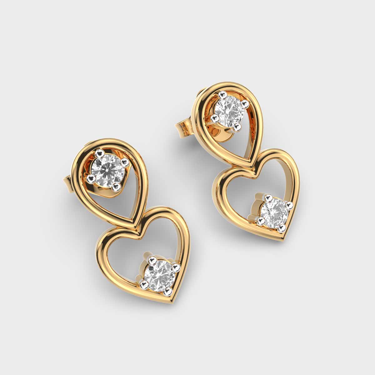 Elegant Solitaire Diamond Studs