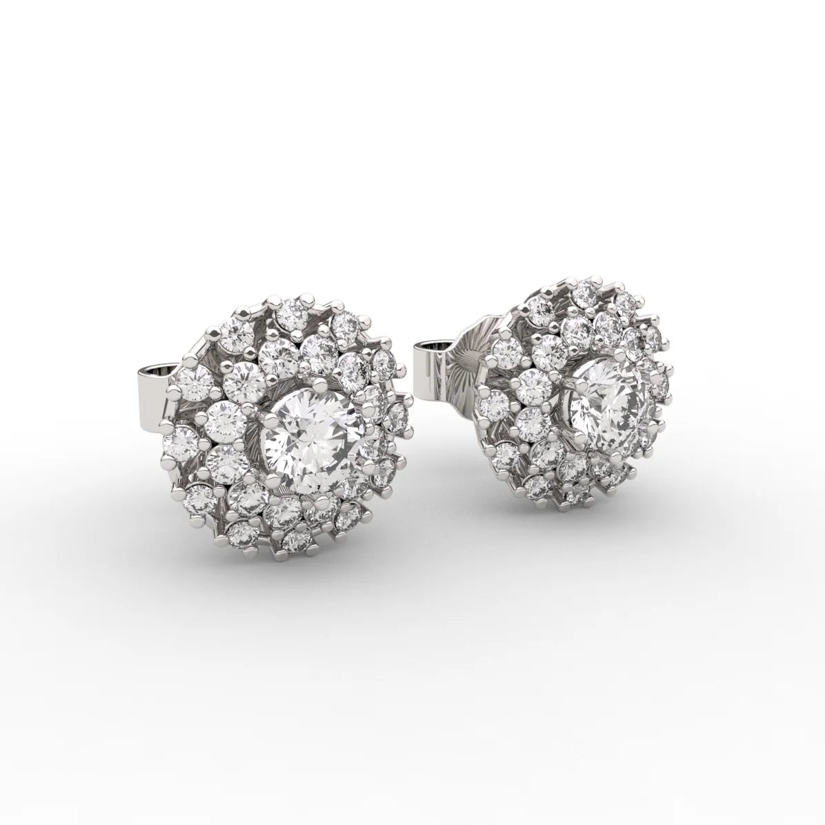 Double Halo Studs Earrings