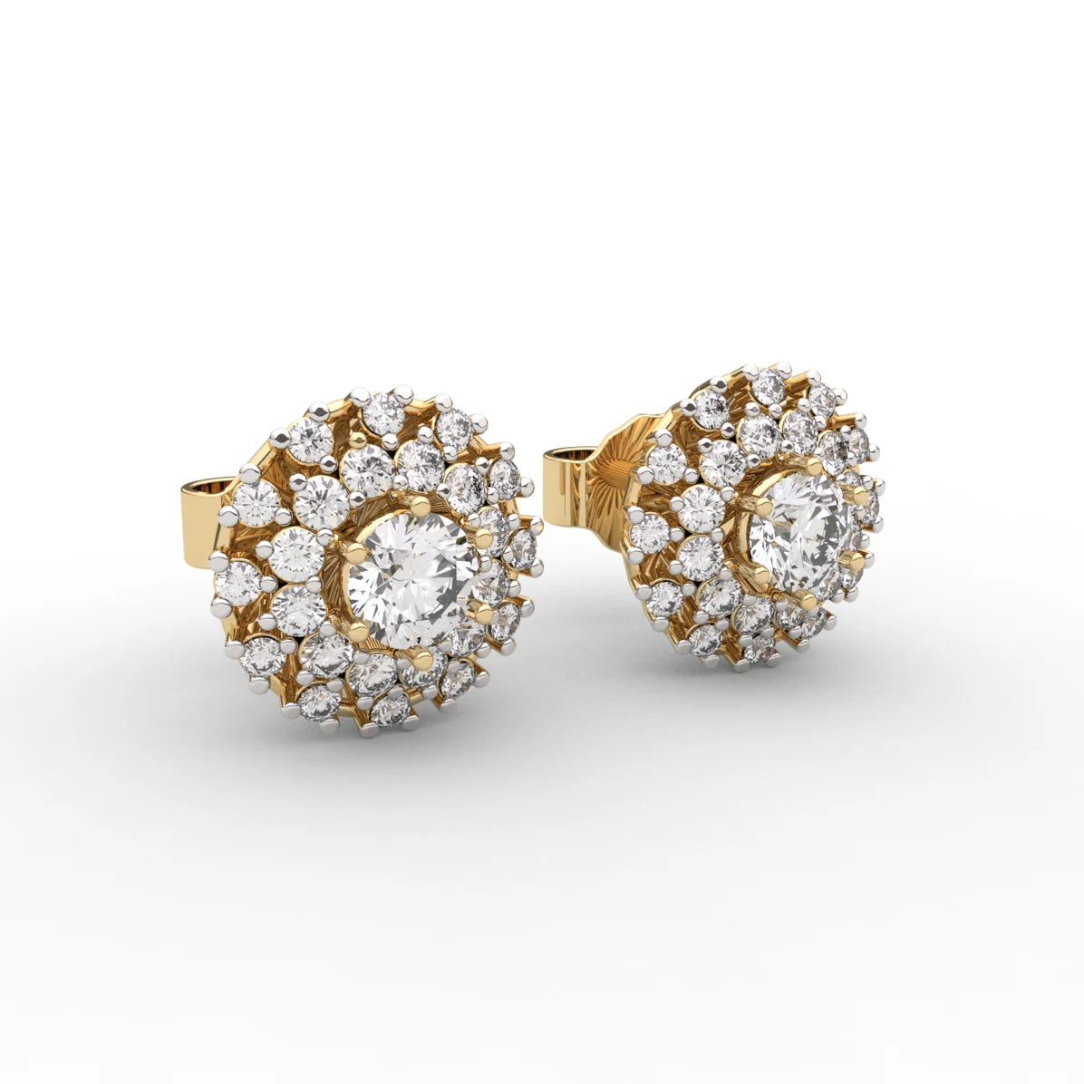 Double Halo Studs Earrings