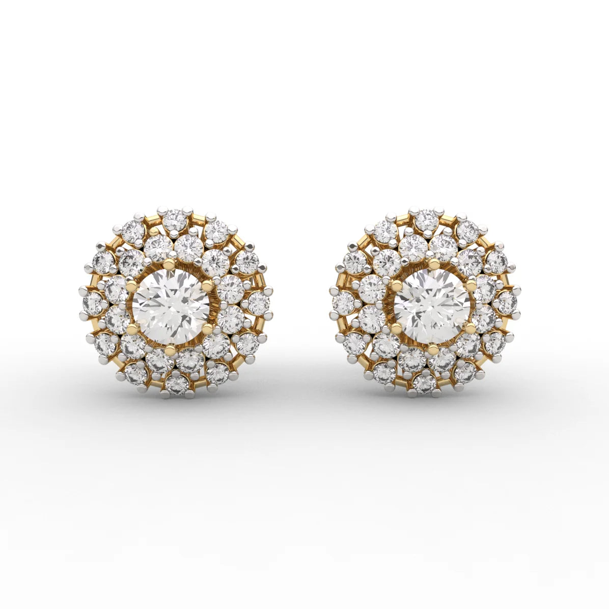 Double Halo Studs Earrings