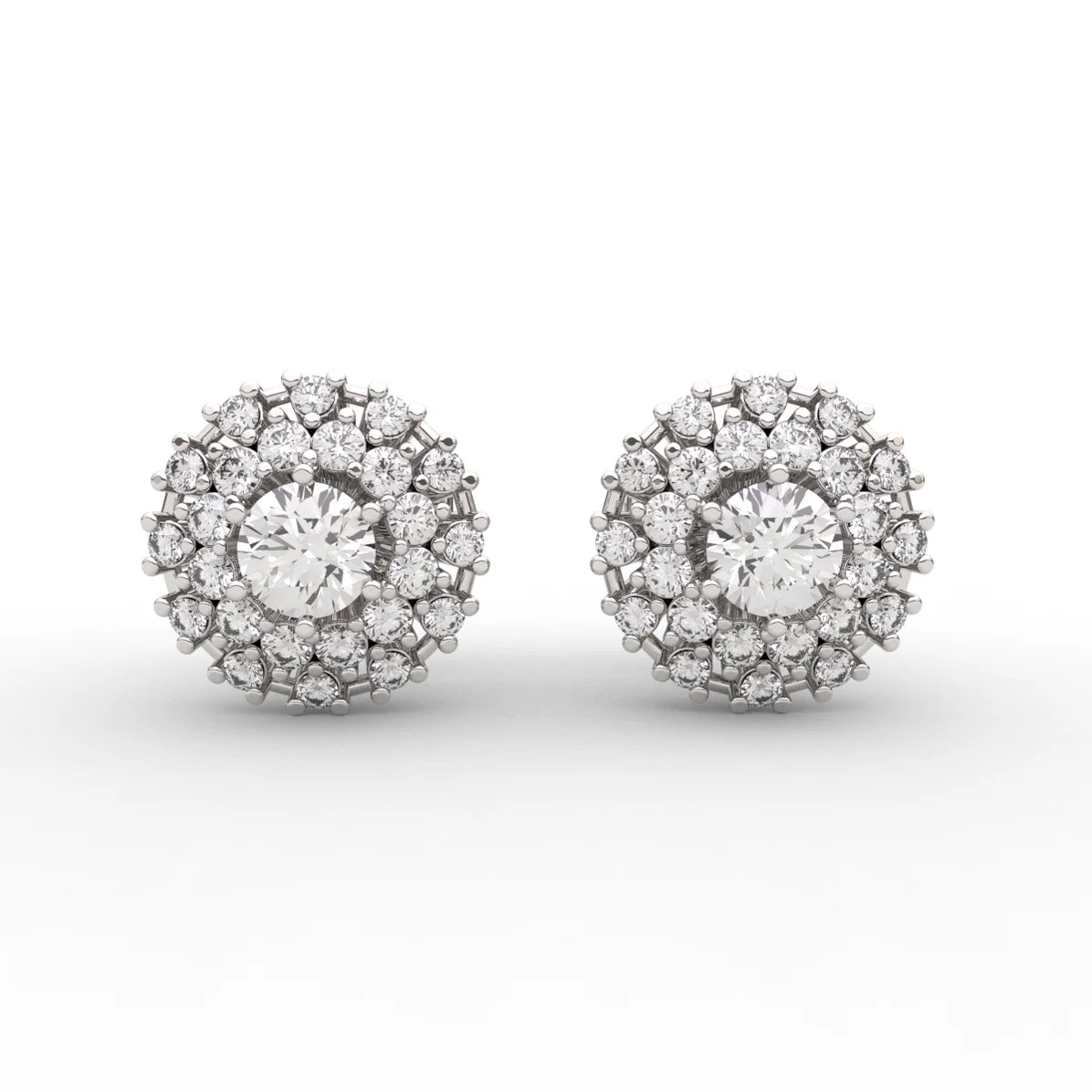 Double Halo Studs Earrings