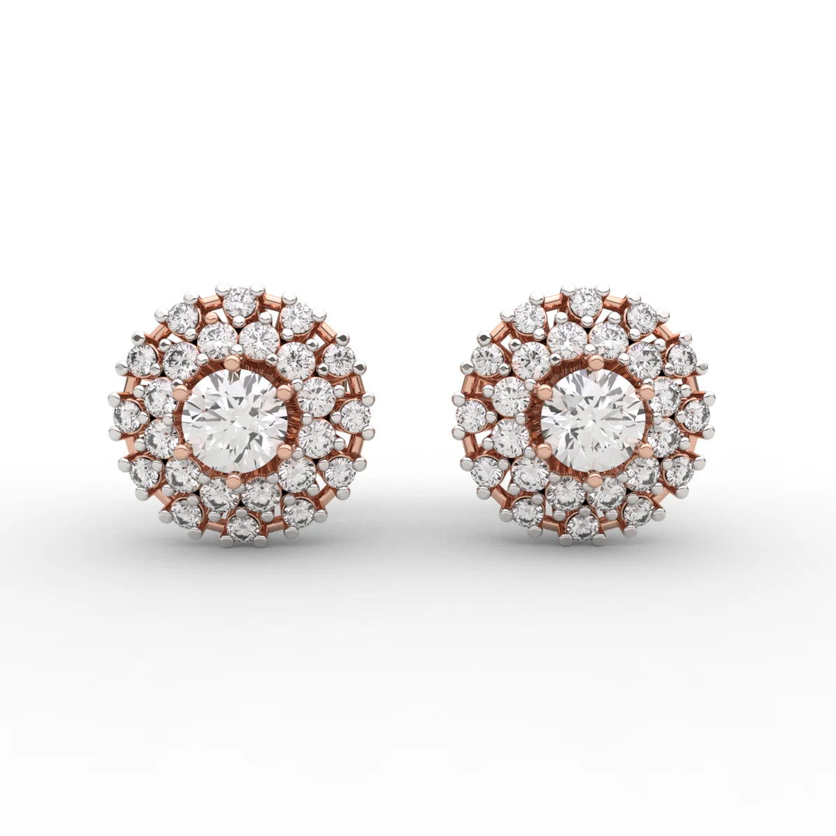 Double Halo Studs Earrings