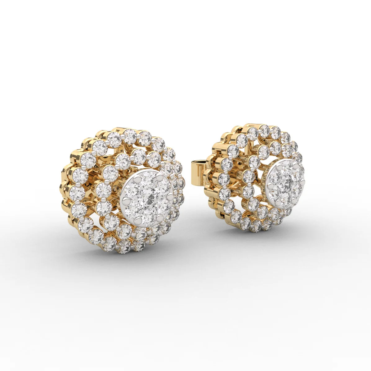 Round Halo Dazzling Earring