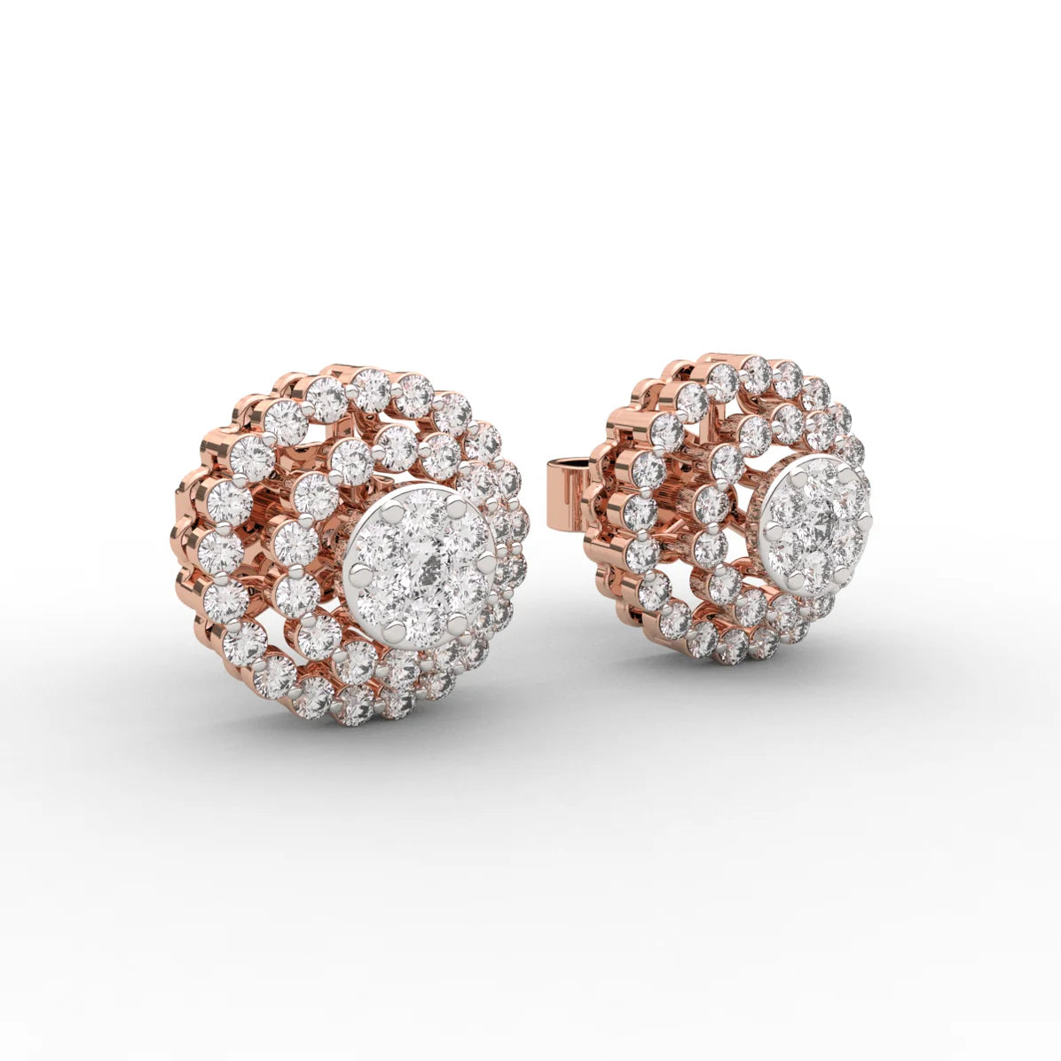 Round Halo Dazzling Earring