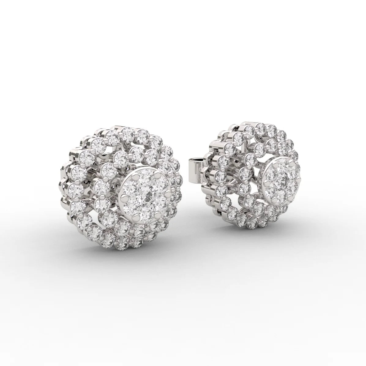 Round Halo Dazzling Earring