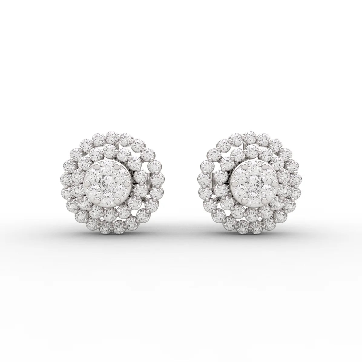 Round Halo Dazzling Earring