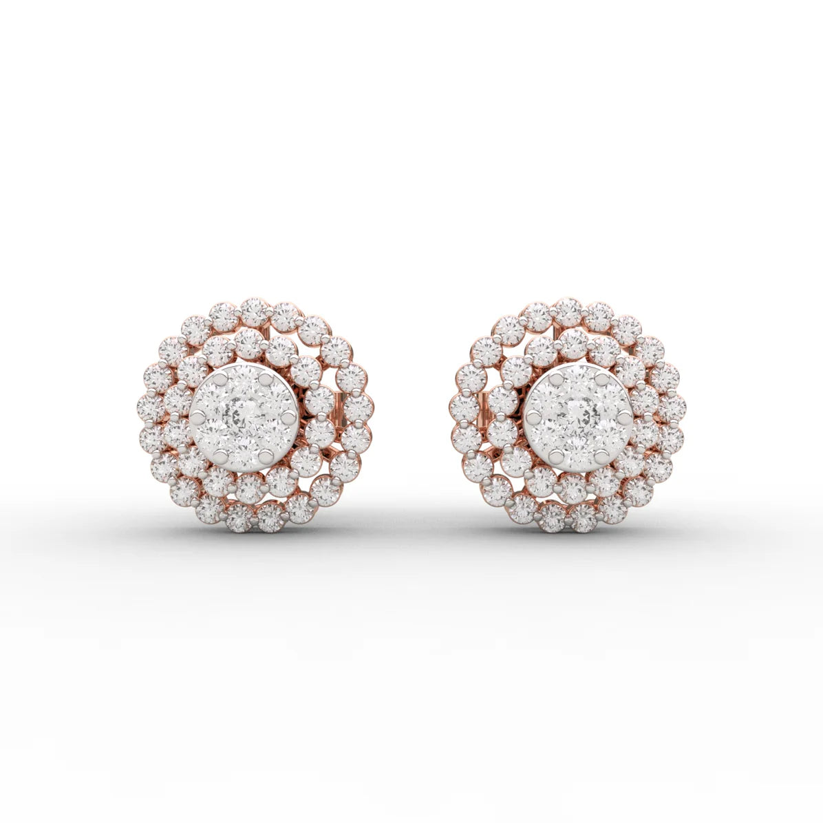 Round Halo Dazzling Earring