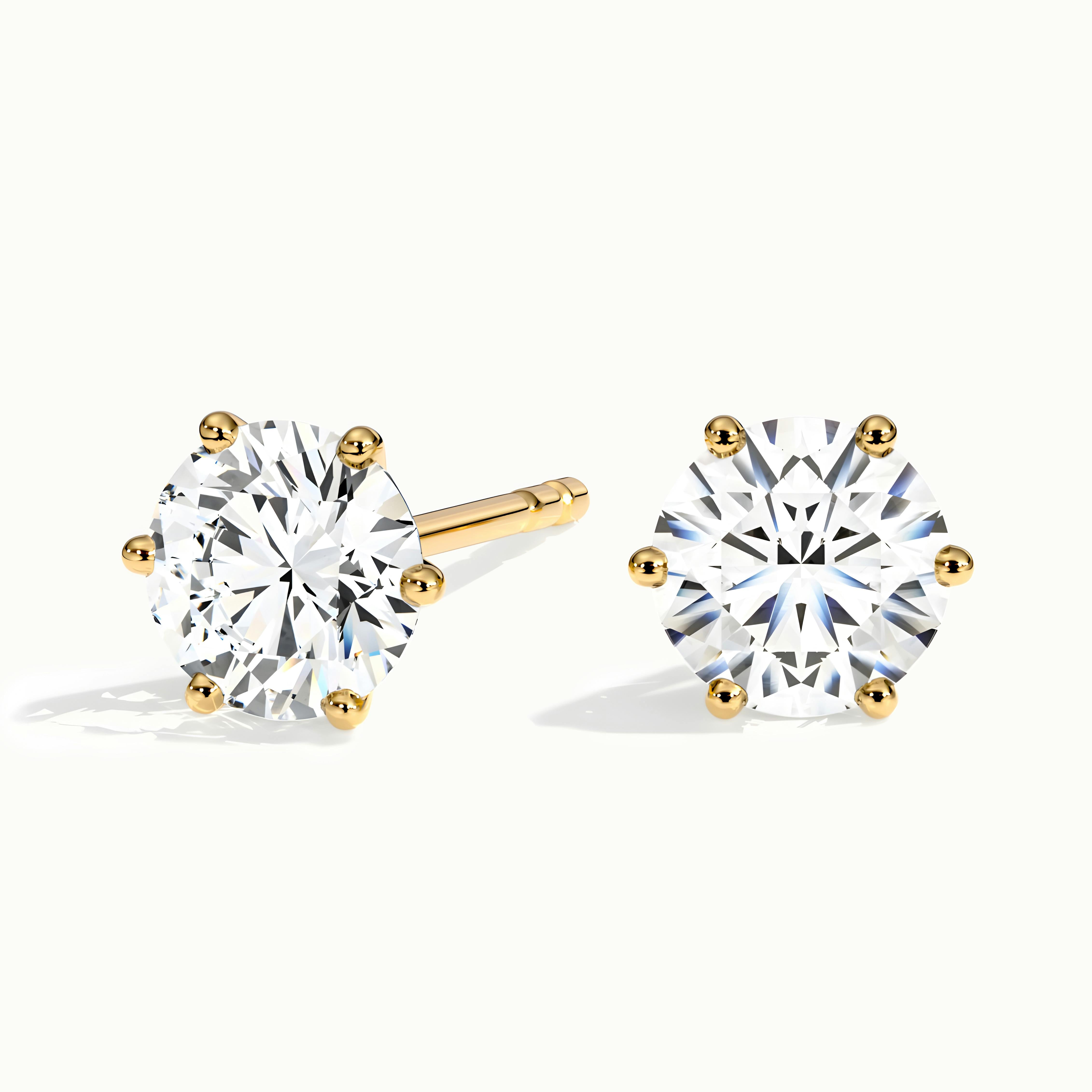 Round 6 Claw Diamond Earrings