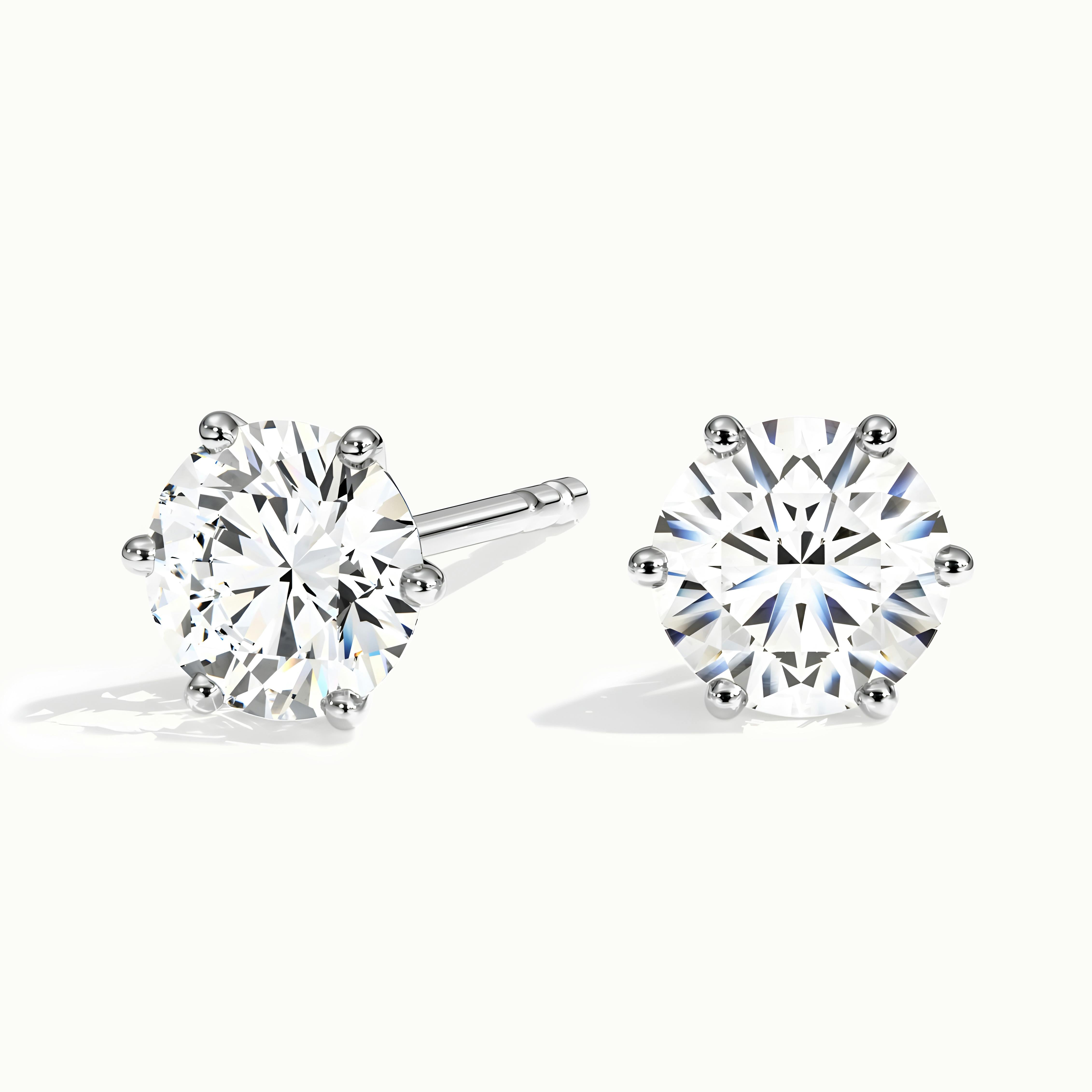 Round 6 Claw Diamond Earrings