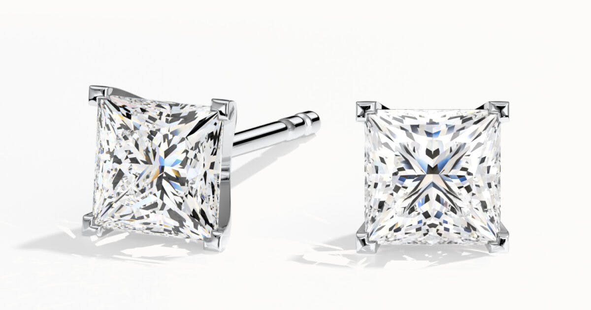 Princess Cut Diamond Earrings