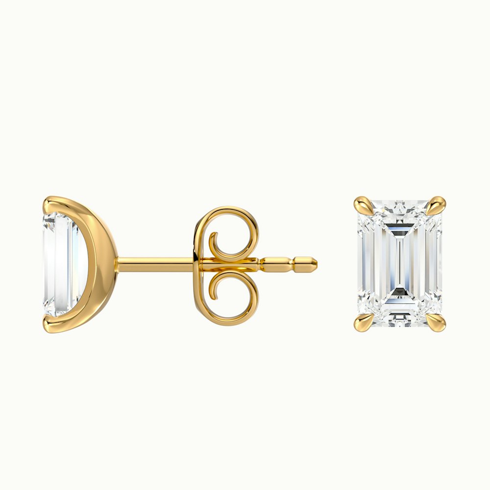 Emerald Cut Diamond Earrings