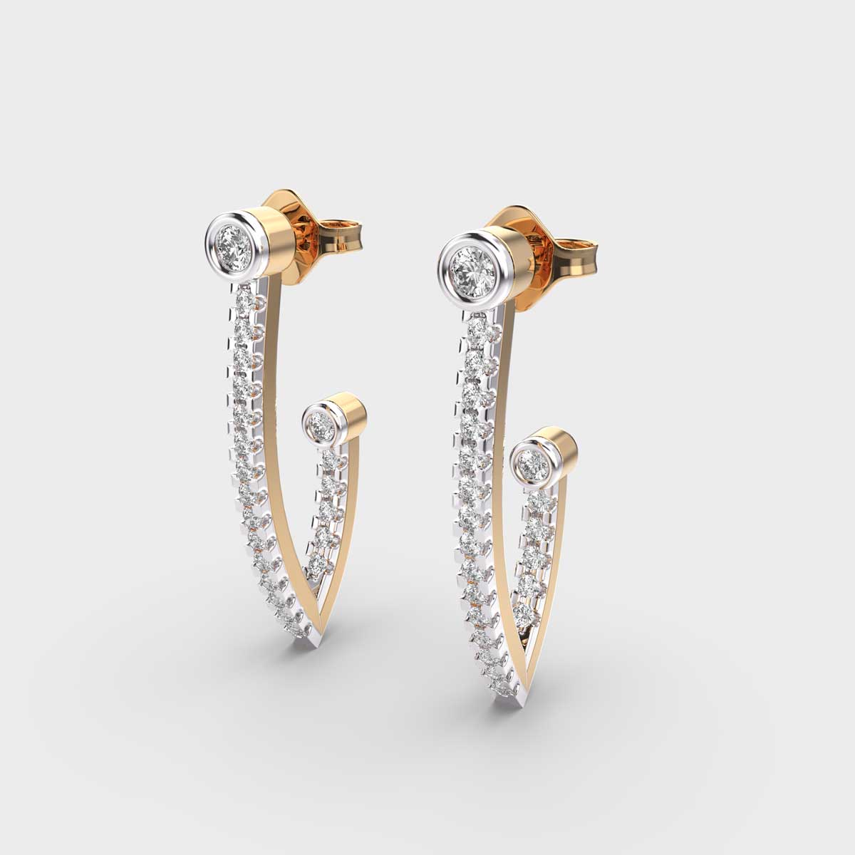 Linear Dangle Diamond Earrings