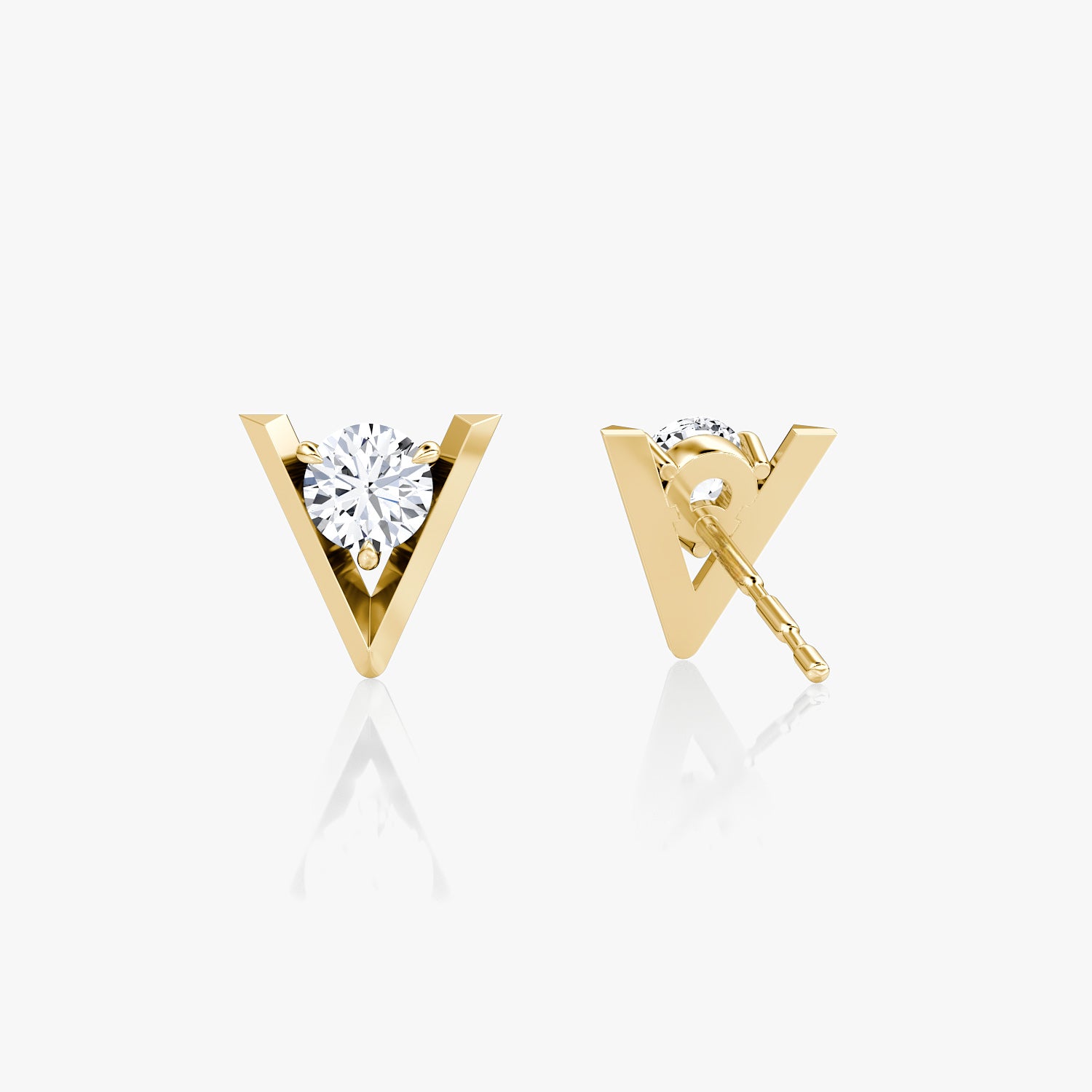 V Solitaire Studs Earrings