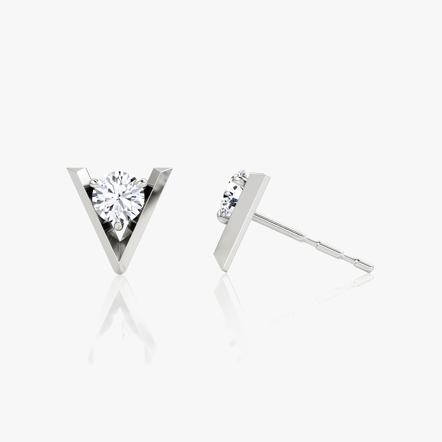 V Solitaire Studs Earrings