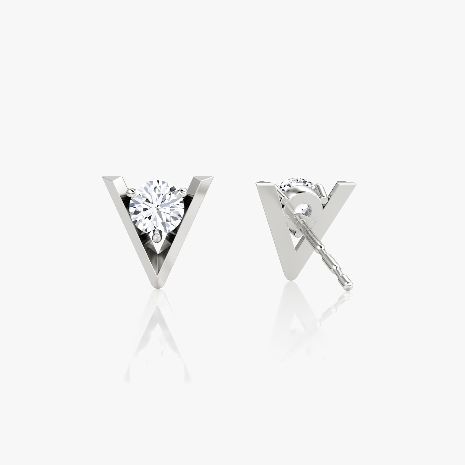 V Solitaire Studs Earrings