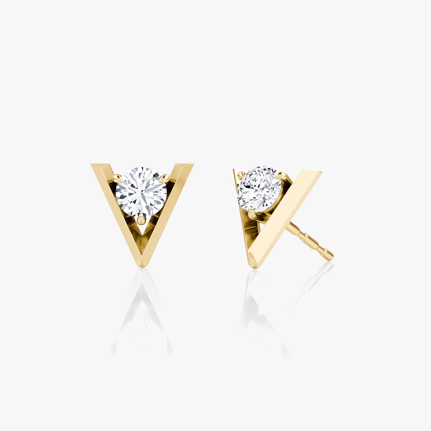 V Solitaire Studs Earrings