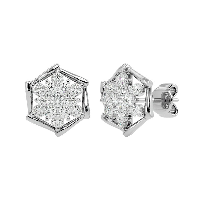 Stud Diamond Snowflake Earrings