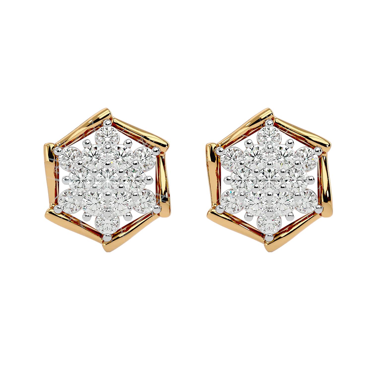 Stud Diamond Snowflake Earrings