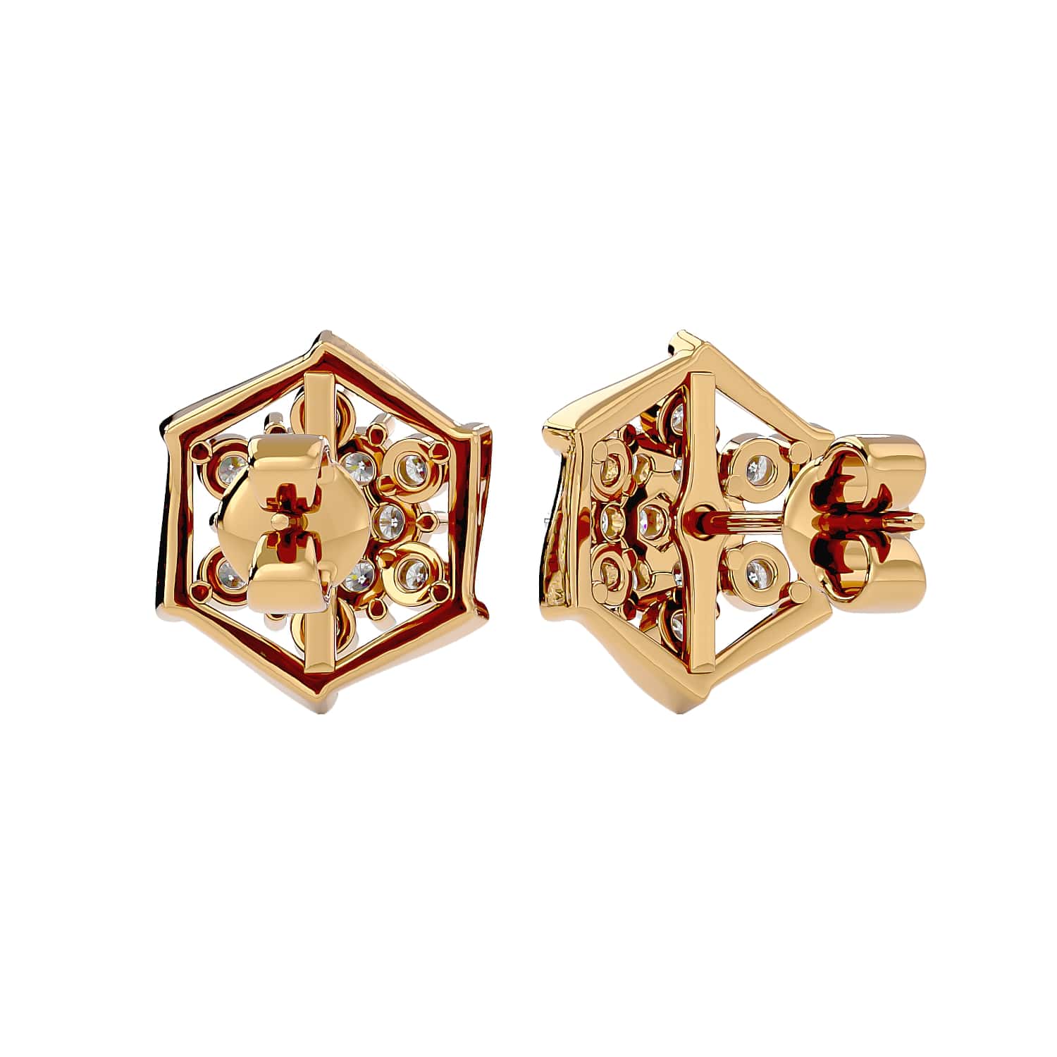 Stud Diamond Snowflake Earrings