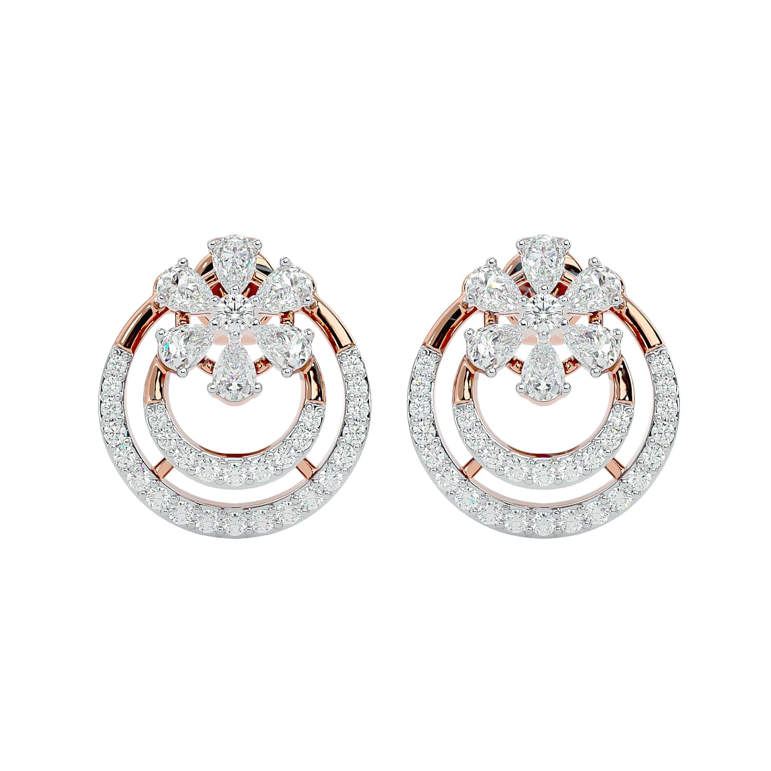 Edna Swirling Diamond Stud Earrings