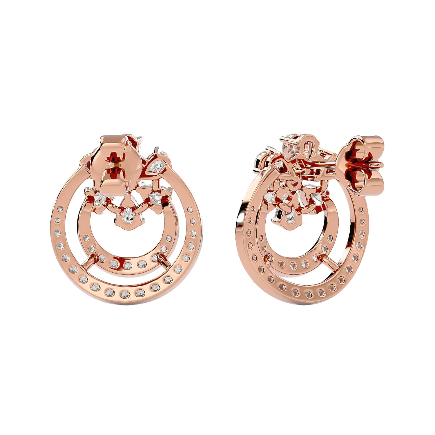 Edna Swirling Diamond Stud Earrings