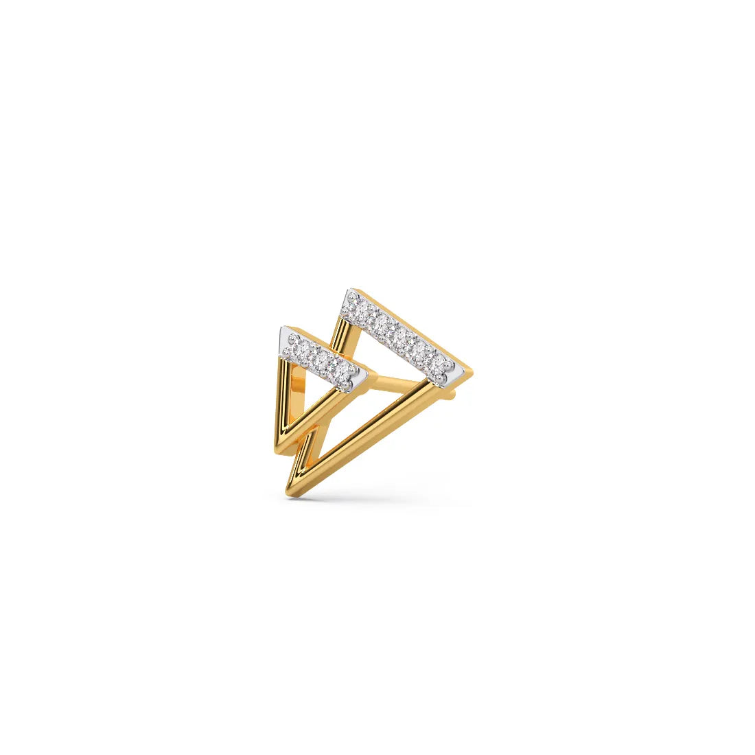 Three triangle Diamond Stud Earrings