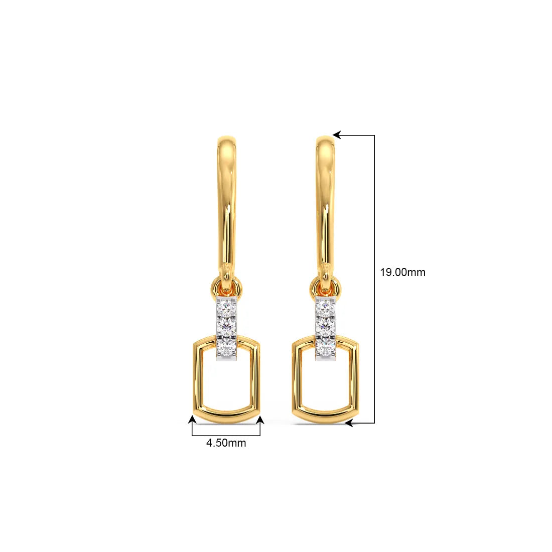 Eblong Drops Diamond Dangle Earrings