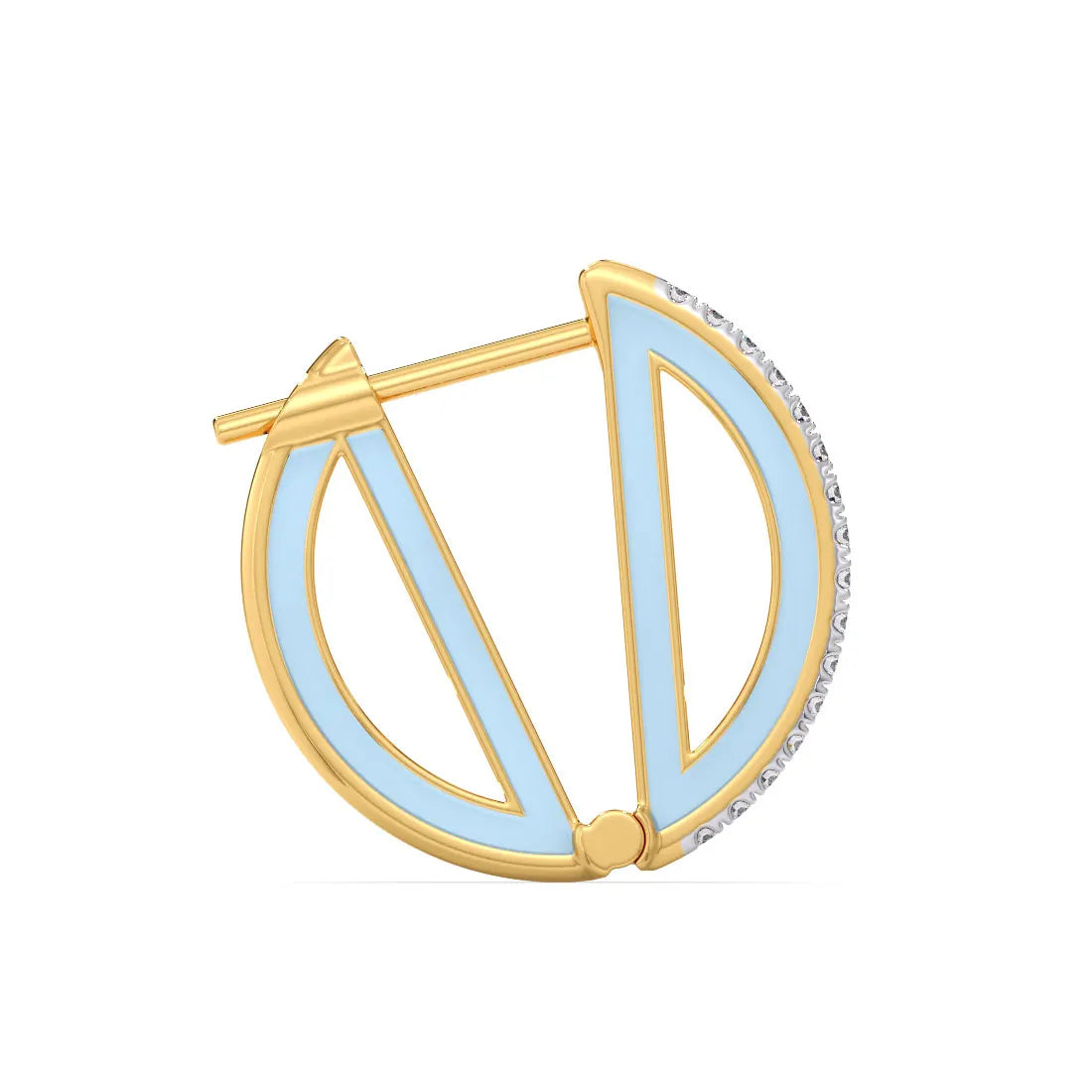 Half Circle Diamond Hoop Earrings