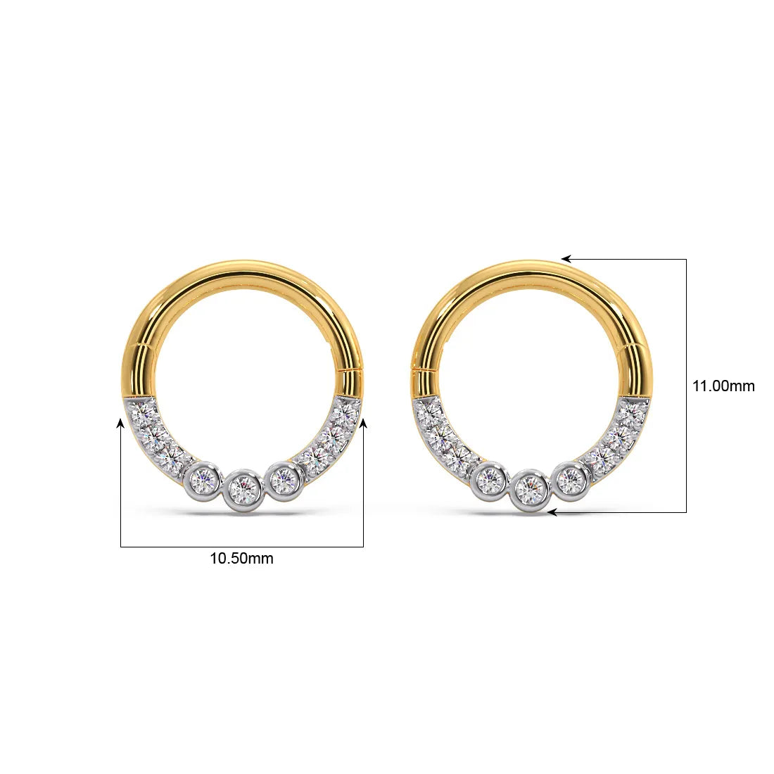 Ringed Diamond Hoops Earrings