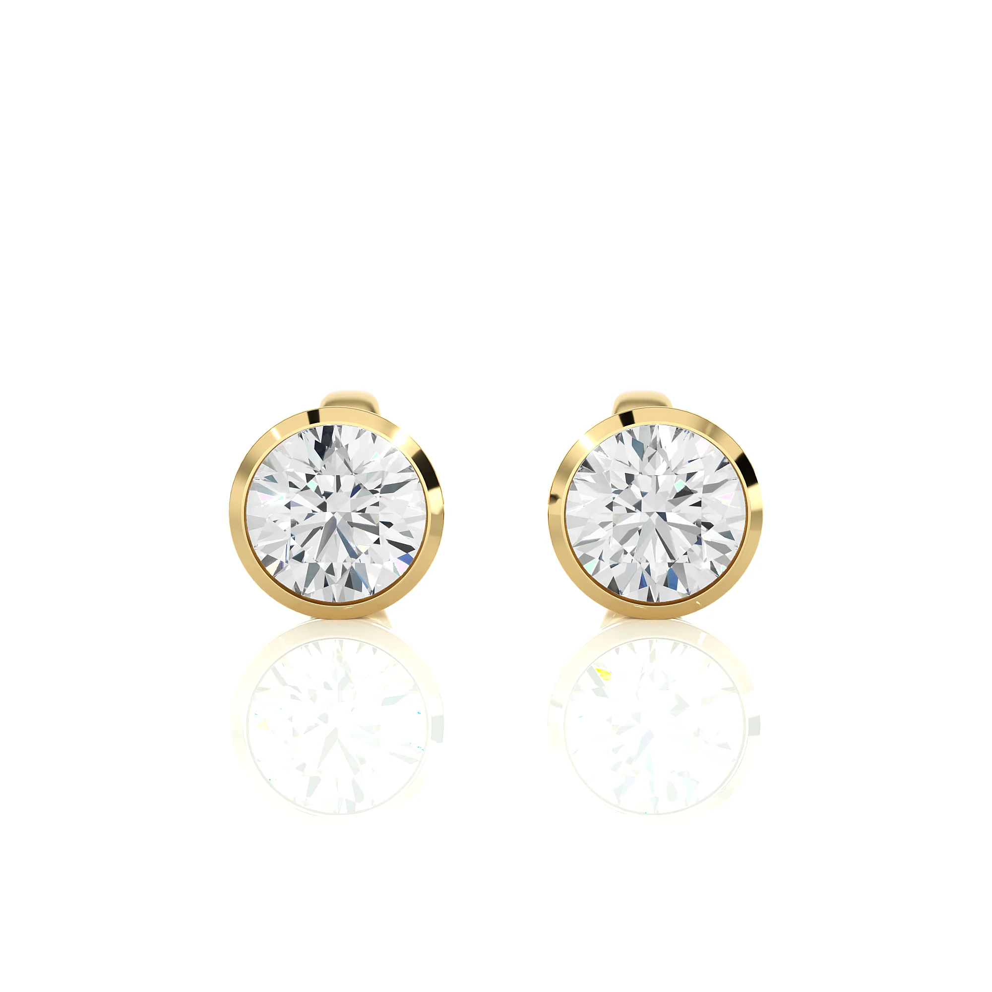 1 carat Diamond Bezel Studs Earrings