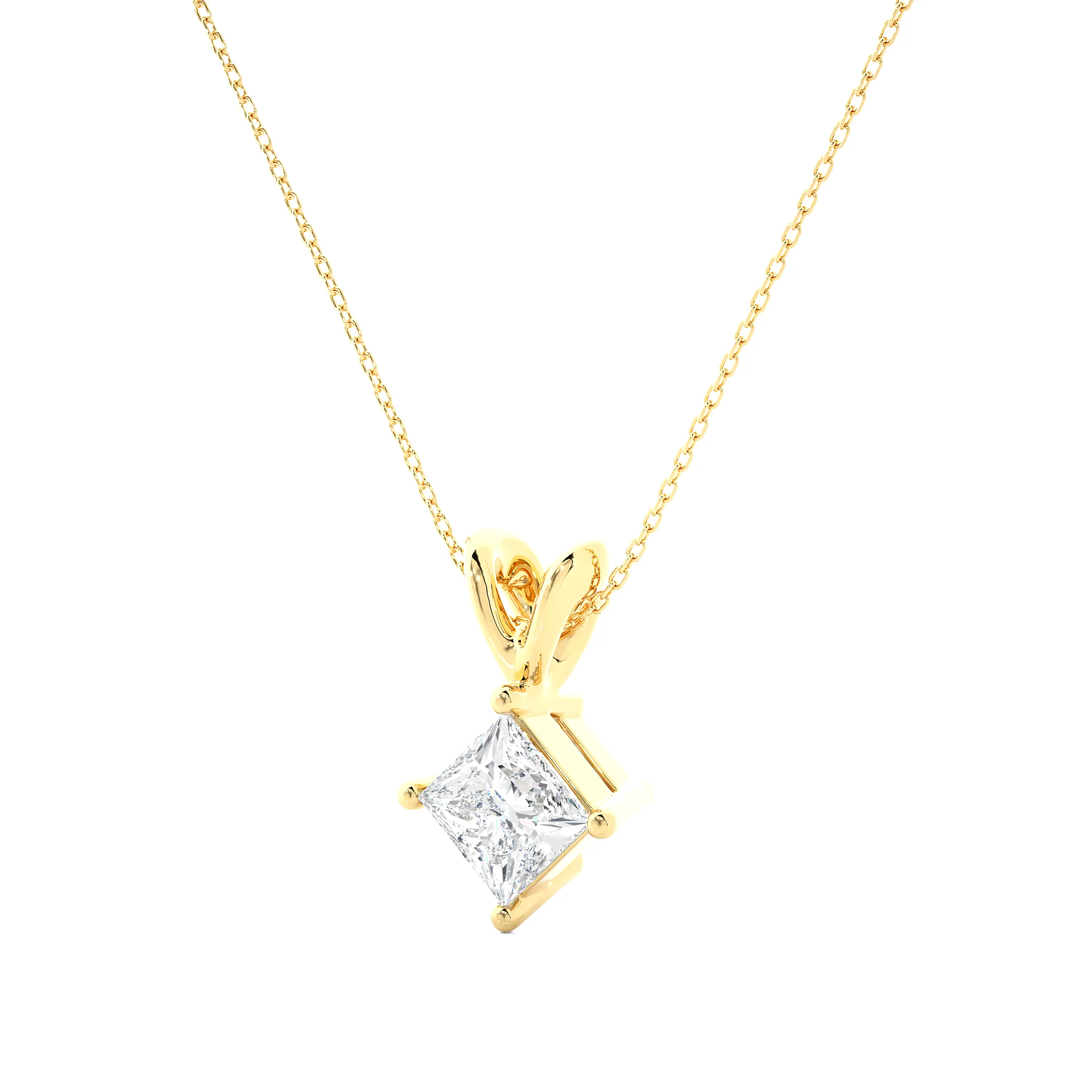 0.50 Carat Princess Cut  Diamond Pendant.