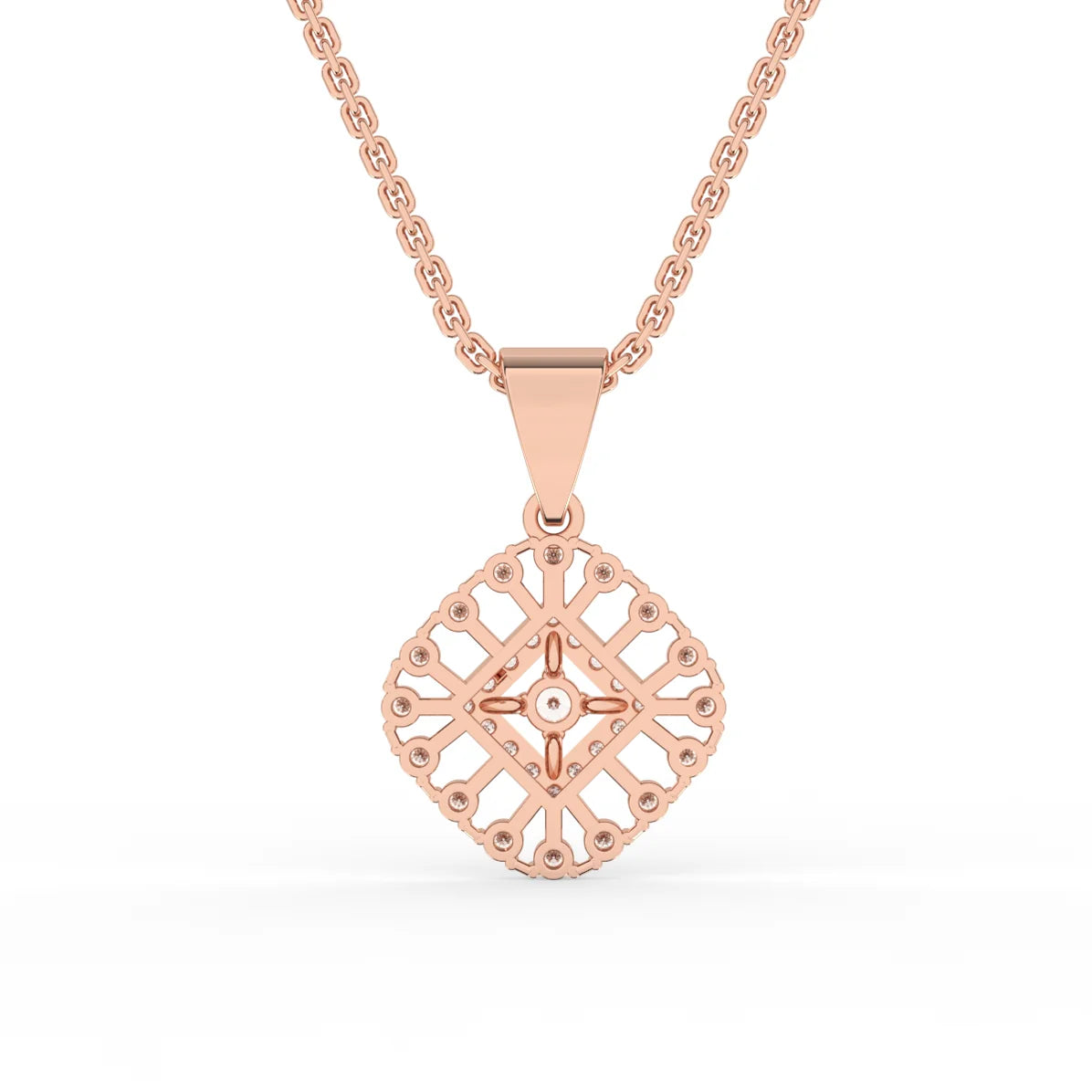 Blossom Flower Round Diamond Pendant