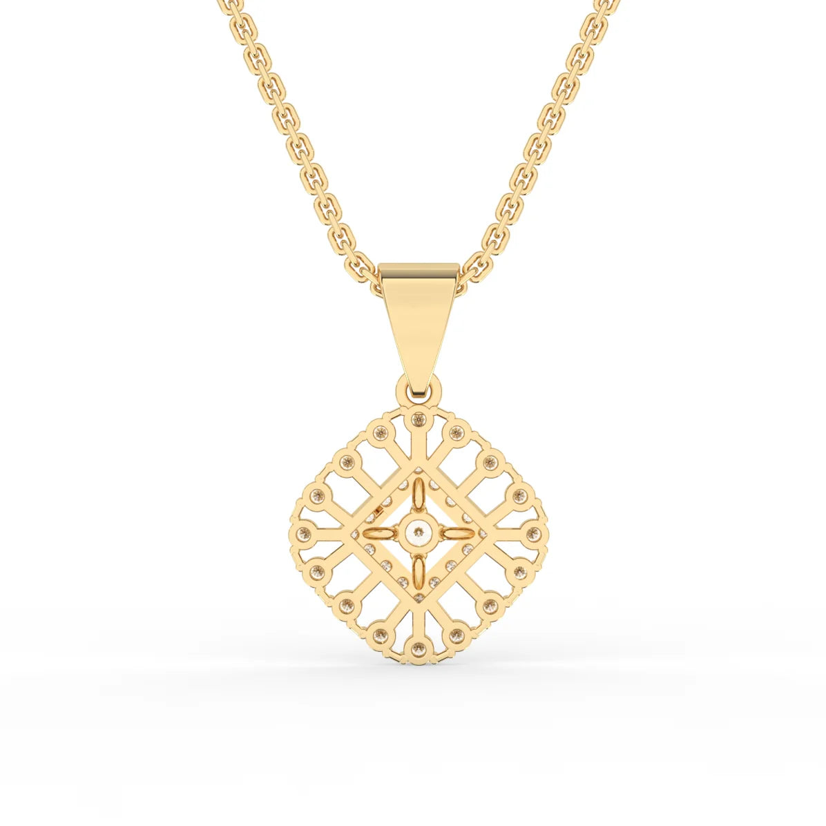 Blossom Flower Round Diamond Pendant