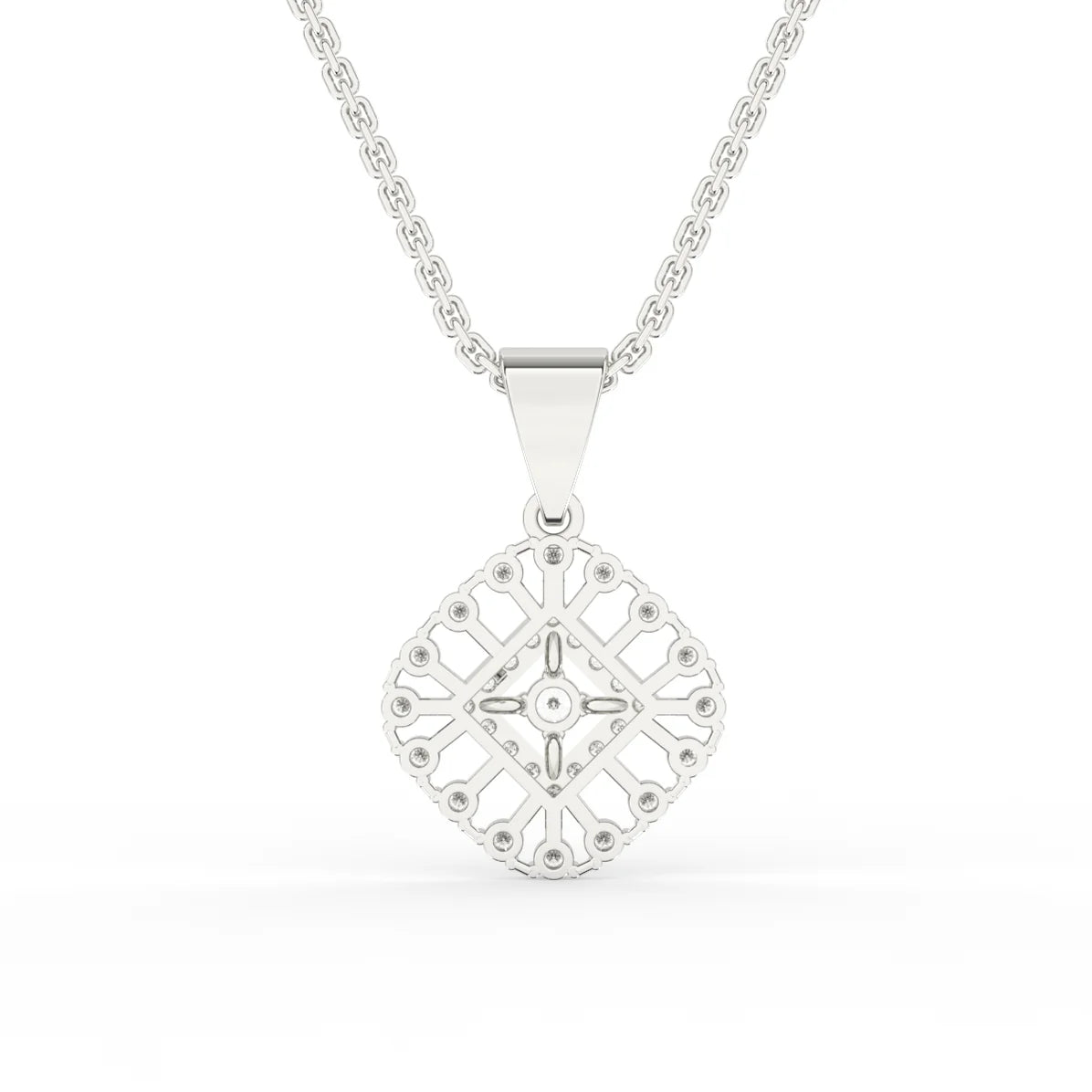 Blossom Flower Round Diamond Pendant