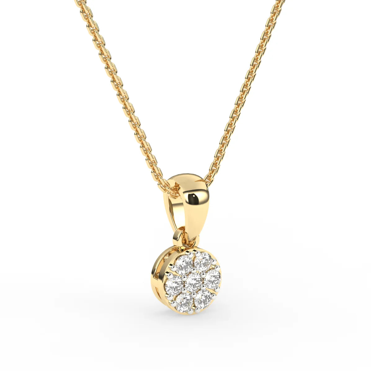 Round Cluster Diamond Pendant