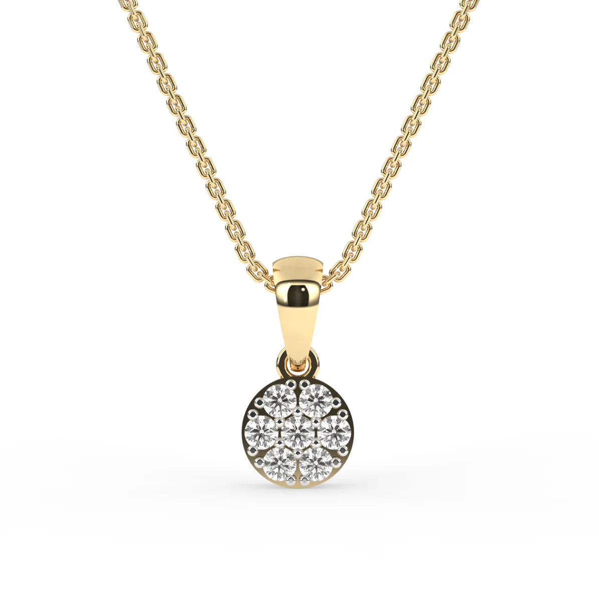 Round Cluster Diamond Pendant