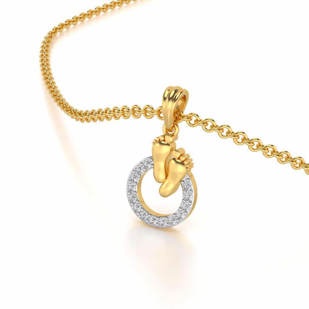 Child Foot Diamond Pendant