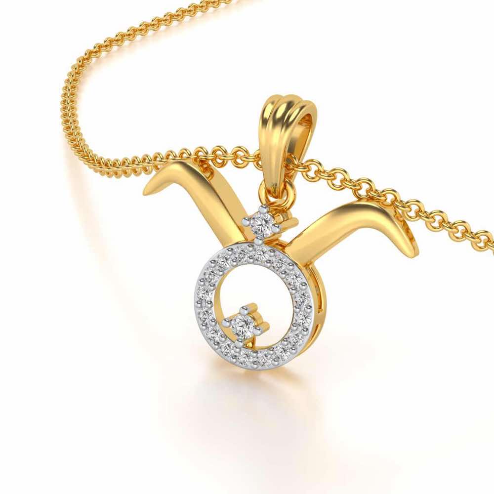 Taurus Gold & Diamond Pendant