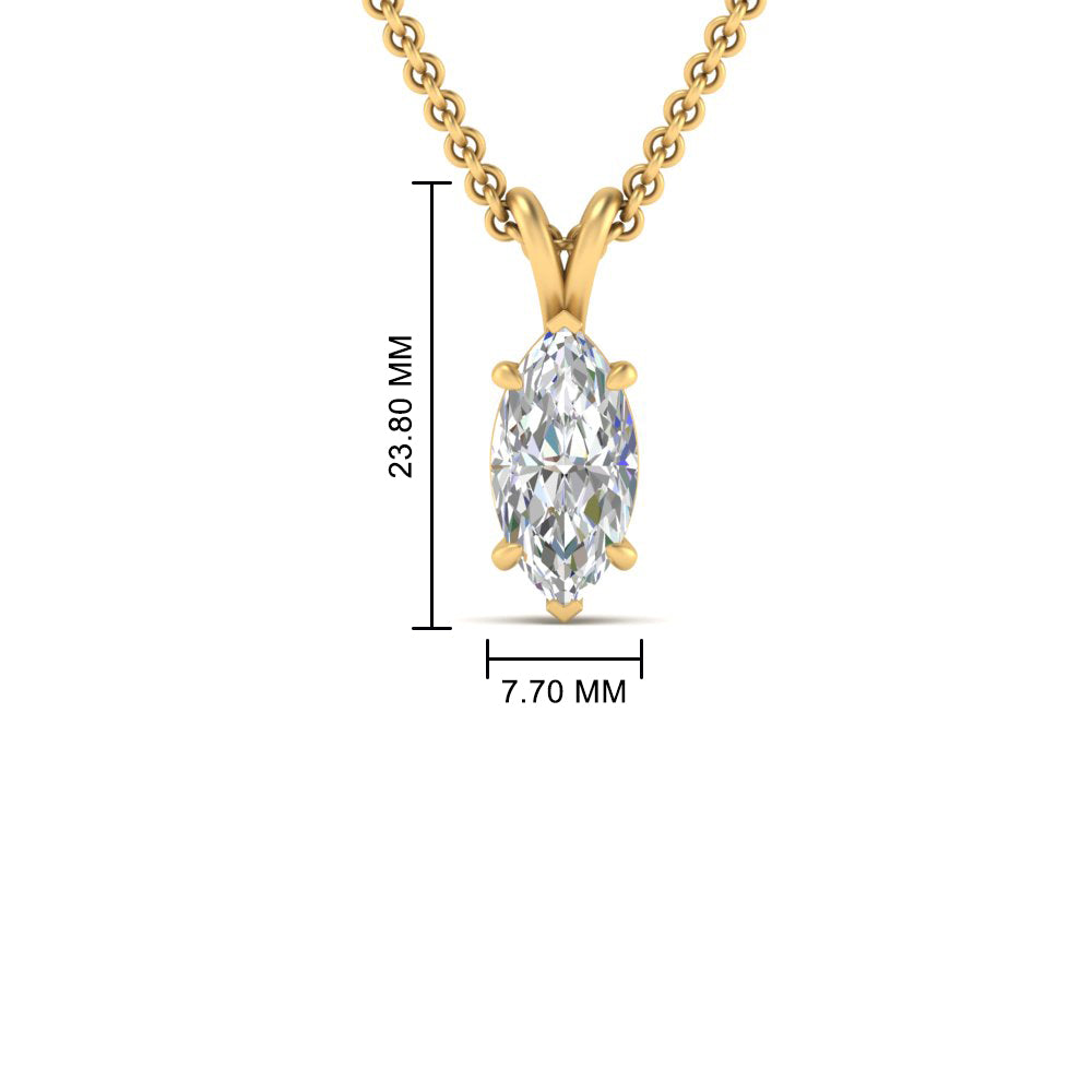 3 Carat Delicate Marquise Cut Solitaire Pendant