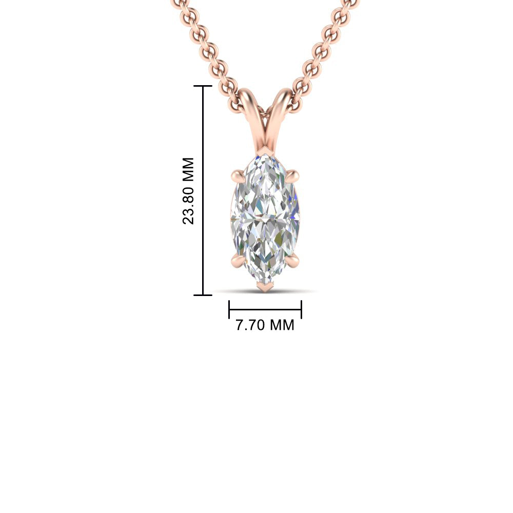 3 Carat Delicate Marquise Cut Solitaire Pendant