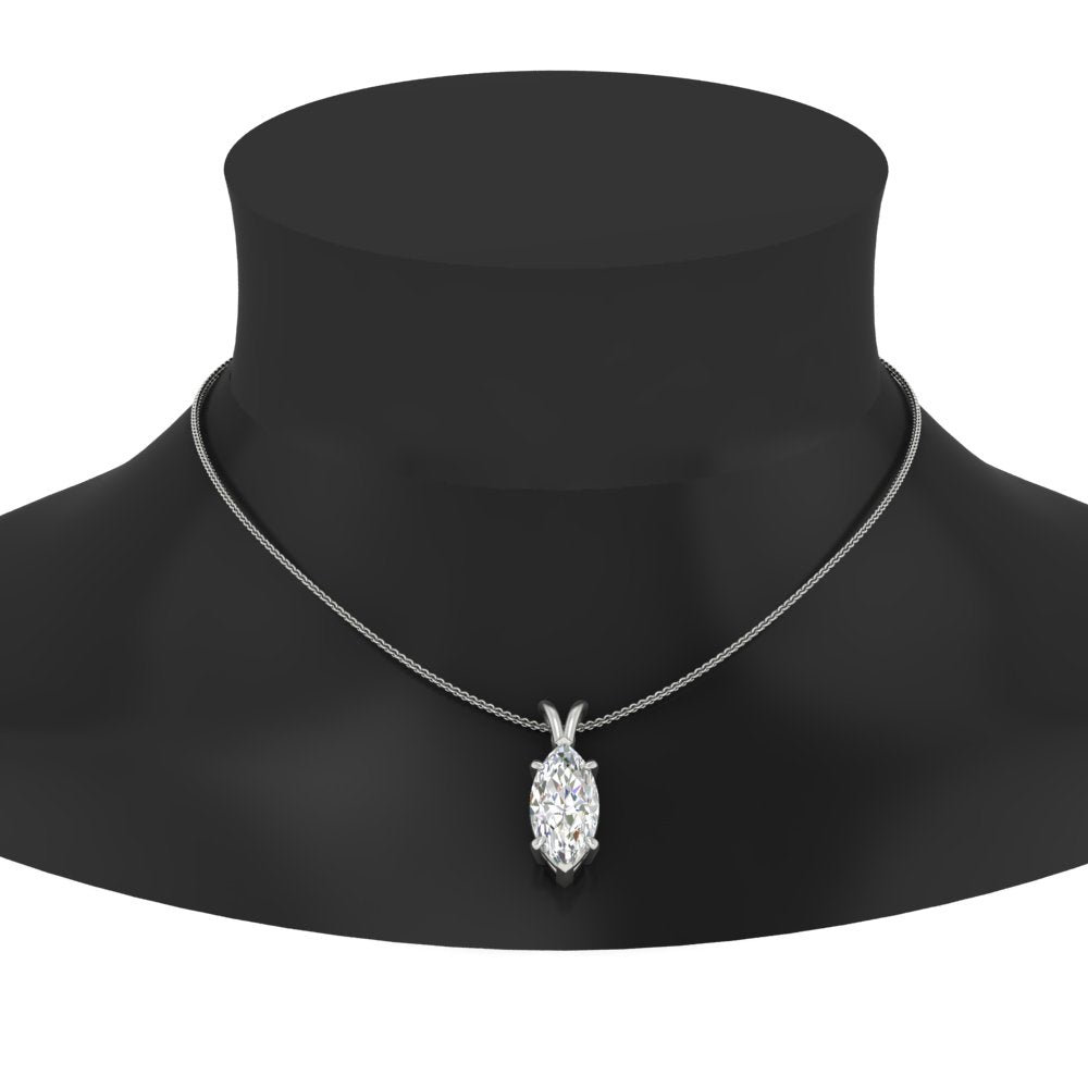 3 Carat Delicate Marquise Cut Solitaire Pendant