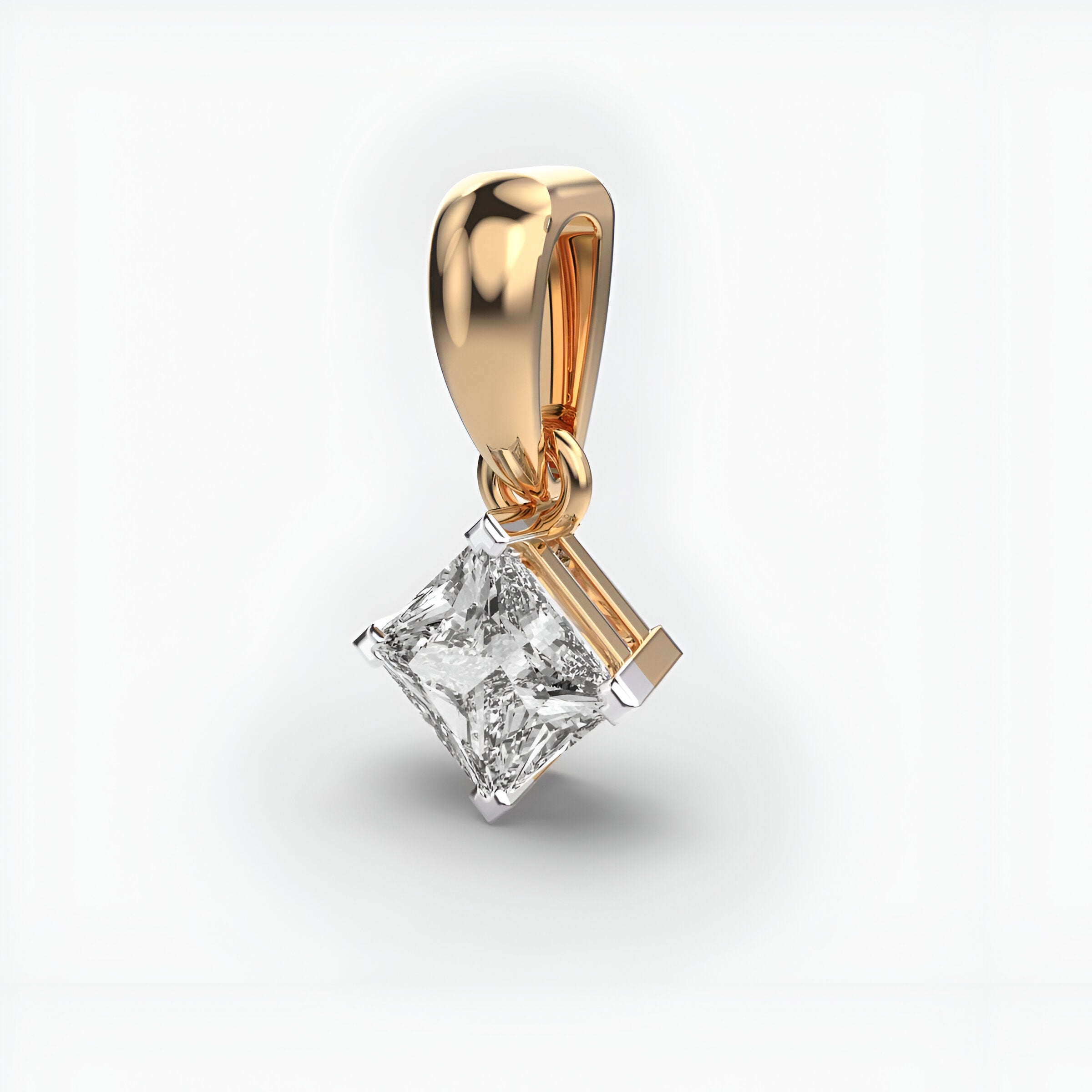 1 Carat Classic Princess Solitaire Pendant