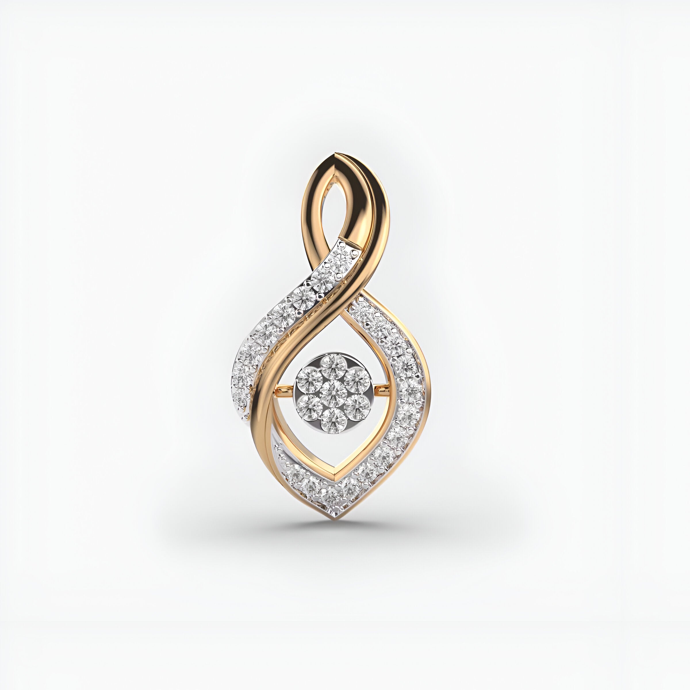 Entwined Laces Diamond Pendant