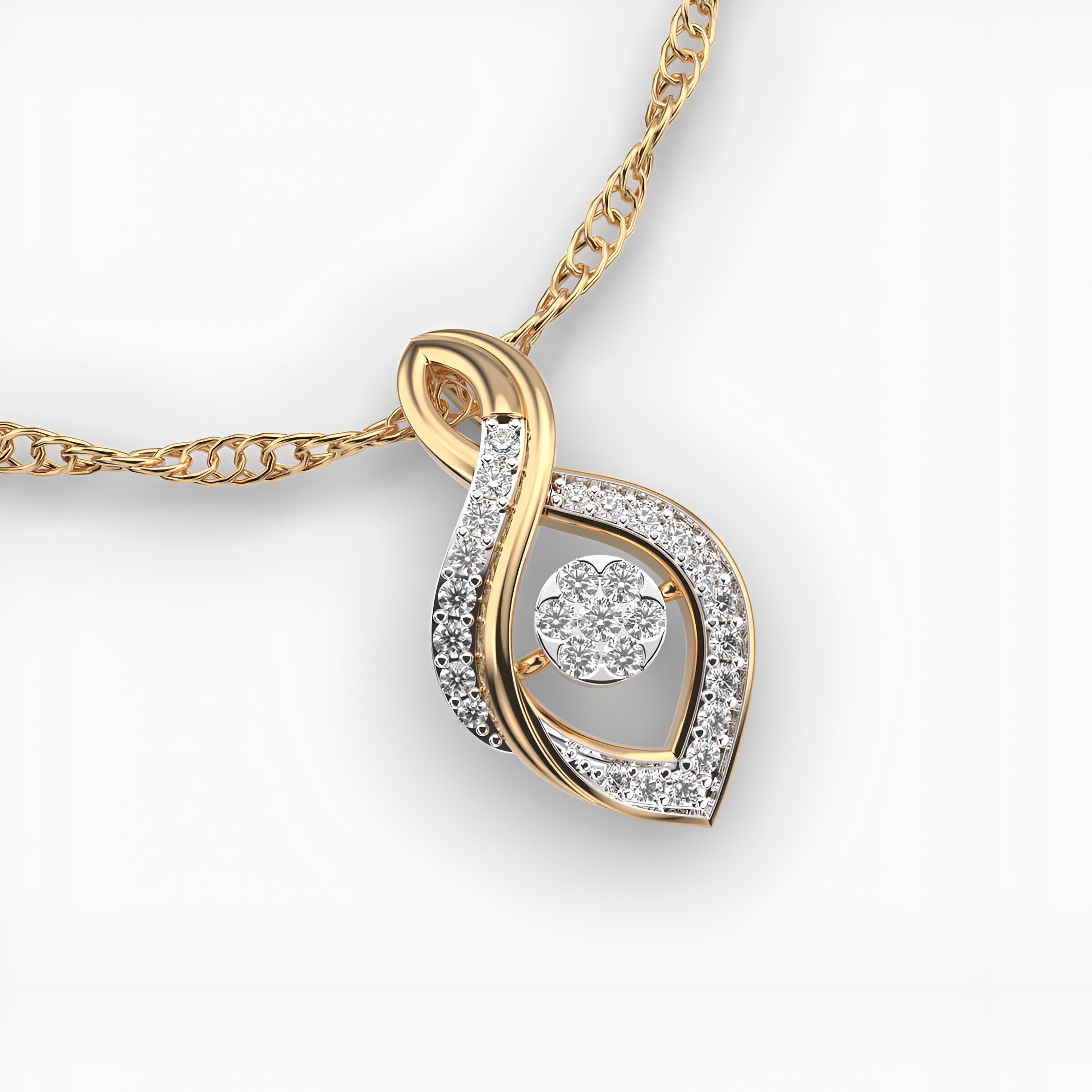 Entwined Laces Diamond Pendant